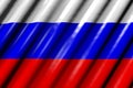 nice memorial day flag 3d illustration - glossy - looks like plastic flag of Russia with large folds