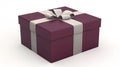 A nice and minimalistic paper square gift box with a red stripe on the side Royalty Free Stock Photo