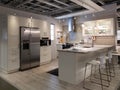 Nice modern kitchen design in store IKEA Royalty Free Stock Photo