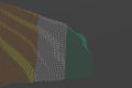 Nice modern picture of Cote d Ivoire isolated flag made of glowing dots wave on grey background - any feast flag 3d illustration