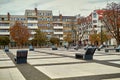Nice modern view of Nowy Targ square in Wroclaw old town. Royalty Free Stock Photo