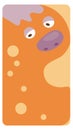 Nice monster, illustration for post card, social media, poster, banner, textil, internet. Background for text, funny cartoon face.