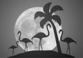 Nice moon and palms Royalty Free Stock Photo