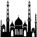 Vector illustration of a black mosque