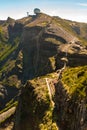 Mountain walking path leading to Pico do Arieiro radar, Madeira, Portugal