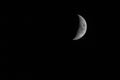 Nice mystical half moon on dark night sky background Royalty Free Stock Photo