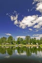 Nice nature view from lake with vivid sky