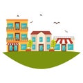 Nice neighborhood street icon Royalty Free Stock Photo