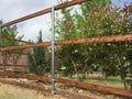 Nice new fence building with steel tube Royalty Free Stock Photo