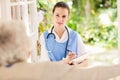 Nice nurse checking patients health Royalty Free Stock Photo