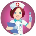 Nice nurse with a syringe Royalty Free Stock Photo