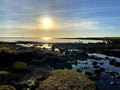 Ocean view in the sunset, in Norway at the west coast. North sea Royalty Free Stock Photo