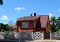 Beautiful rebuild home and fence, Lithuania Royalty Free Stock Photo