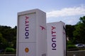 IONITY logo brand and text sign on High-Power Charging Units car electric ev Illustrative