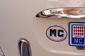 Monaco rear car with sign text and logo monte-carlo vehicle number plate Royalty Free Stock Photo
