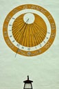 Sundial on a white wall