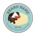 Nice Pancake or Crepes Round Badge Logo