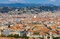 Nice panorama with Riquier, Cimiez and Saint Roch historic old town districts with Alpes at French Riviera in France Royalty Free Stock Photo