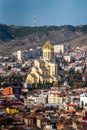 Nice panoramic view of Tbilisi before sunset from Narikala Fortress , Tbilisi , Georgia Royalty Free Stock Photo