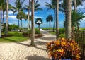 Nice pathway in Holiday inn in Sanibel Island to the sea in Florida