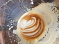 Nice pattern of hot coffee latte art