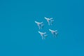 Nice photo of military aircraft. Aviation in the sky. Fighters are floating in the air. Bombers in the war. Royalty Free Stock Photo