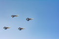 Nice photo of military aircraft. Aviation in the sky. Fighters are floating in the air. Bombers in the war. Royalty Free Stock Photo