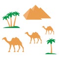 Nice picture showing love to travel: pyramids, palm trees, camel