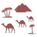 Nice picture showing love to travel: pyramids, palm trees, camel