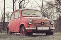 Nice pink old car with retro effect Royalty Free Stock Photo