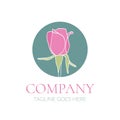 Nice Pink Rose Logo Design