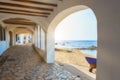 Nice promenade in a Spanish town Calella de Palafrugell in Costa Brava