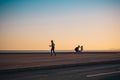 Nice, Provence / France - September 28, 2018: Sunset over the evening promenade Royalty Free Stock Photo