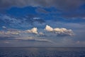 Nice quiet picture from a ocean and clouds in Costa Brava of Spain