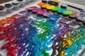 Rainbow of Acrylic Ink in Water. Color Explosion. Ink in water AI Generated Royalty Free Stock Photo