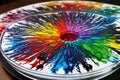 Rainbow of Acrylic Ink in Water. Color Explosion. Ink in water AI Generated Royalty Free Stock Photo