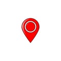 Nice red geo pin Location map travelling icon set - vector for web, 2D Royalty Free Stock Photo