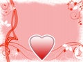 Valentine's Day Background with Hearts, Flowers and Ribbons