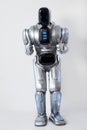 Nice robot standing on white background