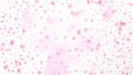 Sakura Blossom Isolated Vector. Pastel Showering Petals Wedding Border. Japanese Funky Flowers Wallpaper. Valentine, Mother`s Day Royalty Free Stock Photo