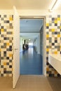 Interior of a bathroom of a Swiss public school Royalty Free Stock Photo