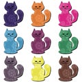 Nice scrapbook cats on white background
