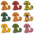 Nice scrapbook textile dogs on white
