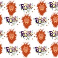 Nice seamless lions pattern for kids