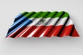 Nice shining flag of Equatorial Guinea with large folds lay isolated on grey - any celebration flag 3d illustration