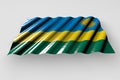 beautiful any occasion flag 3d illustration - shining flag of Rwanda with large folds lay isolated on grey