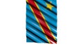 nice shiny flag of Democratic Republic of Congo with big folds hanging from top isolated on white - any occasion flag 3d