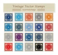 Vintage Social Media Vector Stamps