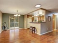 Nice sized dinning room with hardwood floor.