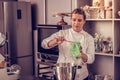 Nice skilled woman using a professional spatula